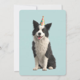 Collie verjaardagsfeestje kaart