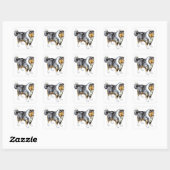collie vierkante sticker (Vel)