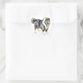 collie vierkante sticker (Tas)