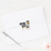 collie vierkante sticker (Envelop)