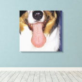 Collie waggong canvas afdruk (Insitu (Houten vloer))