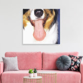 Collie waggong canvas afdruk (Insitu (Woonkamer))