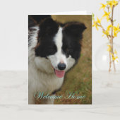 Collie Welkom thuis. Fijn dat je weer thuis bent. Kaart (Gele Bloem)