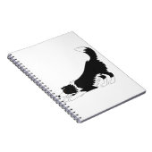 Collie Yoga (zwart en wit) Notitieboek (Rechterzijde)