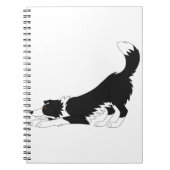 Collie Yoga (zwart en wit) Notitieboek (Voorkant)