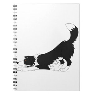 Collie Yoga (zwart en wit) Notitieboek