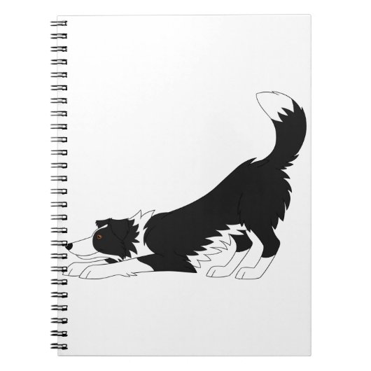 Collie Yoga (zwart en wit) Notitieboek (Voorkant)