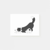 Collie Yoga (zwart en wit) Post-it® Notes (Voorkant)