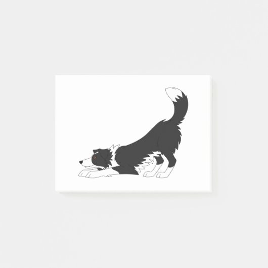 Collie Yoga (zwart en wit) Post-it® Notes (Voorkant)