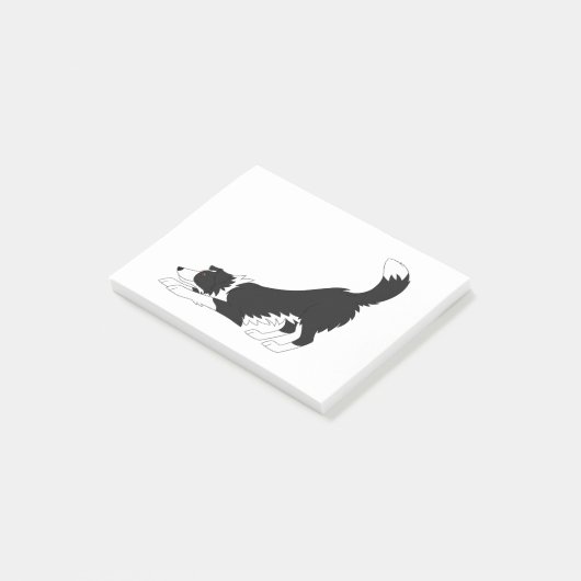 Collie Yoga (zwart en wit) Post-it® Notes (Schuin)