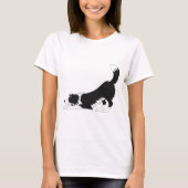 Collie Yoga (zwart en wit) T-shirt (Voorkant)