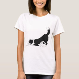 Collie Yoga (zwart en wit) T-shirt
