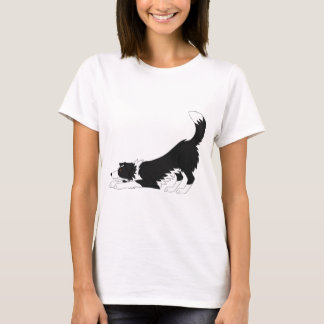 Collie Yoga (zwart en wit) T-shirt
