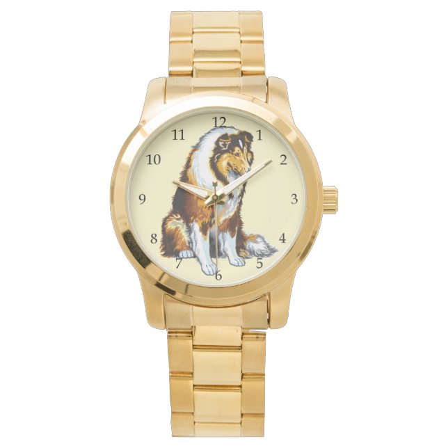 colliehond horloge (Voorkant)