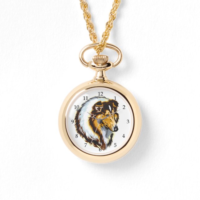 colliehond horloge (Voorkant)