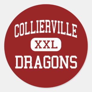 Collierville - Dragons - Middle - Collierville Ronde Sticker