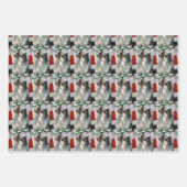 Collies en Kerstman Kerstmis Inpakpapier Vel (Voorkant 3)