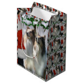 Collies en Kerstman Kerstmis Medium Cadeauzakje (Voorkant Gekanteld)