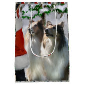 Collies en Kerstman Kerstmis Medium Cadeauzakje (Achterkant)