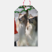 Collies ontmoeten Kerstmis Cadeaulabel (Achterkant)