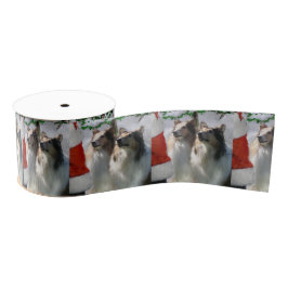 Collies ontmoeten Kerstmis Grosgrain Lint