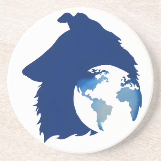 ColliesWithoutBorder logo Zandsteen Onderzetter (Voorkant)