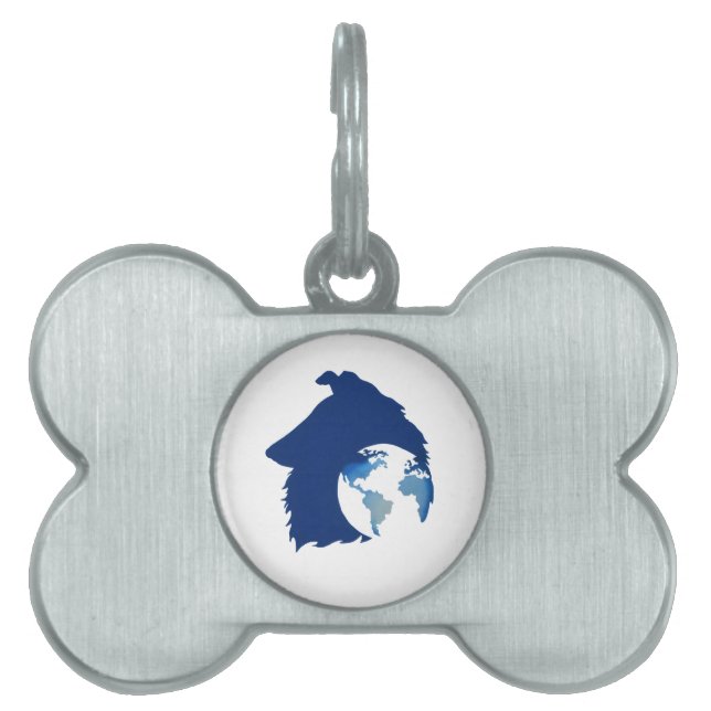 ColliesWithoutBorders Logo Huisdieren Naamplaatje (voorkant)