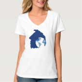 ColliesWithoutBorders Logo on a vneck tshirt (Voorkant)