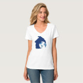 ColliesWithoutBorders Logo op een V-hals t-shirt (Voorkant volledig)