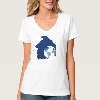 ColliesWithoutBorders Logo op een V-hals t-shirt