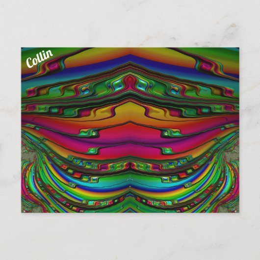 COLLIN ~ 3D Fractal Design Pattern ~ Multicolor Briefkaart (Voorkant)