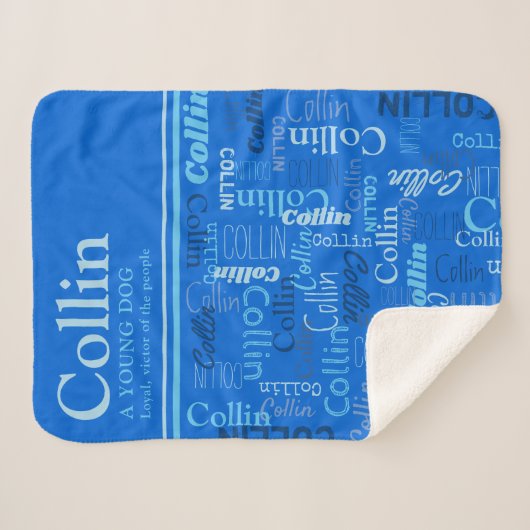 Collin gepersonaliseerde naam die schaduwen van bl sherpa deken (Voorkant (horizontaal))