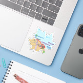 Collingwood Ontario Kaart Sticker (Laptop met iPhone)