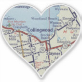 Collingwood Ontario kaart Sticker (Voorkant)