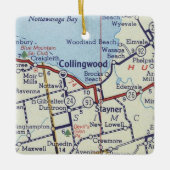 Collingwood op kaart keramisch ornament (Voorkant)