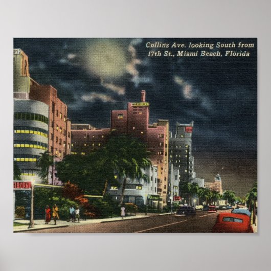 Collins Ave., Miami Beach, Florida  Poster (Voorkant)