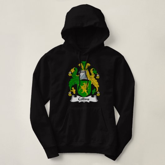 Collins Coat of Arms Family Crest Hoodie (Design voorkant)