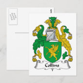 Collins Family Crest Briefkaart (Voorkant / Achterkant)