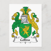 Collins Family Crest Briefkaart (Voorkant)
