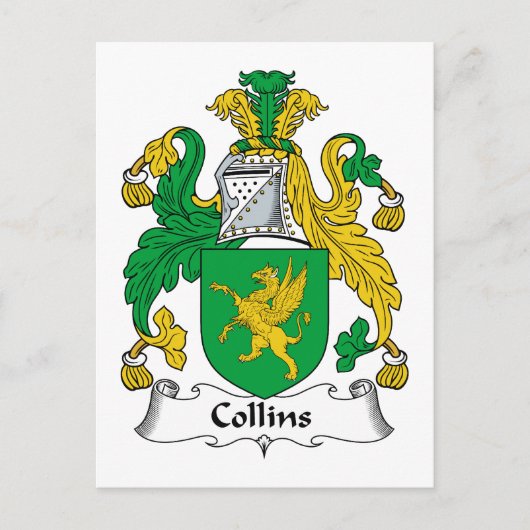 Collins Family Crest Briefkaart (Voorkant)
