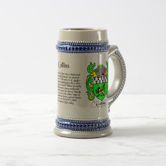 Collins Family Crest Stein Bierpul (Voorkant rechts)