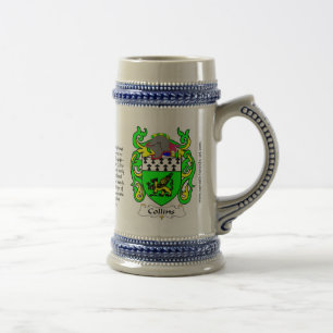 Collins Family Crest Stein Bierpul