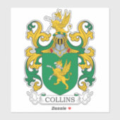 Collins Family Crest Sticker (Vel)