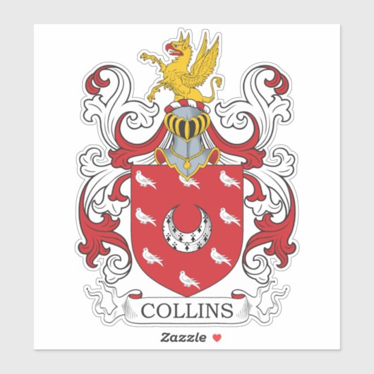 Collins Family Crest Sticker (Vel)