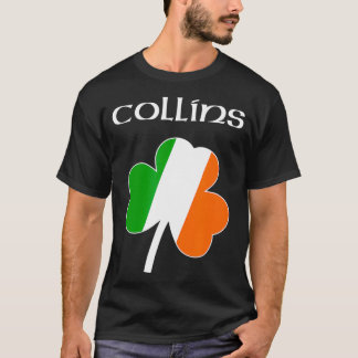 Collins Irish Last Name Gift Ireland Flag T-shirt