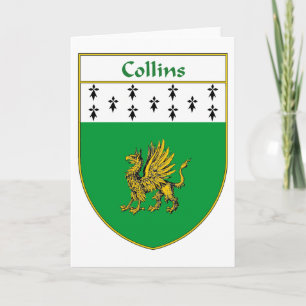 Collins Wapenschild/Familie Crest Feestdagen Kaart