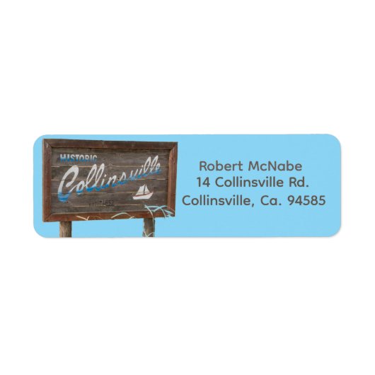Collinsville California Retour Adres Label 2 (Voorkant)