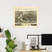 Collinsville Connecticut 1878 Antiek Panorama Poster (Thuiskantoor)