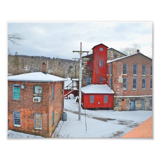 Collinsville Factory Buildings Foto Print Afdruk (Voorkant)
