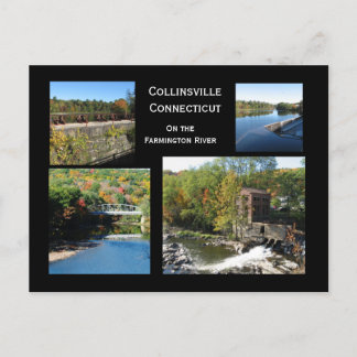Collinsville op de Farmington rivier Briefkaart